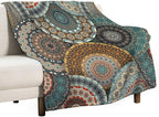 Bohemian Throw Blanket Colorful Vintage Floral Mandala Flower Aztec Boho Blanket for Sofa Bed Couch Chair Or Dorm 40"x50"