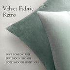 MIULEE Velvet Throw Pillow Covers 20x20 inch, Pack of 2 - Blue Grey, Soft Solid Decorative Pillow Covers Cushion Cases Modern Luxury Home Decor for Spring Couch Sofa Bedroom Livingroom