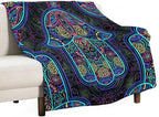 Boho Mandala Throw Blanket Colorful Hand Bohemian Blanket for Sofa Bed Couch Chair Or Dorm 60"x80"
