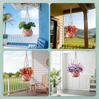 1Pack Glass Beaded Plant Hanger Indoor,Rainbows Hanging Planters for Outdoor Plants,Colored Macrame Plant Hanger,Boho Handmade Farmhouse Rustic Decor,21Inch(Pot Not Included)