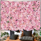 JAWO Floral Wall Tapestry for Girls, Colorful Yellow Rose Flower Tapestries Wall Hanging for Bedroom, Romantic Spring Aesthetic Tapestry Beach Blanket College Dorm Home Decor (40" W X 30" H)