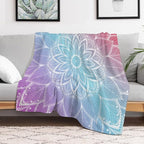 Boho Mandala Floral Throw Blanket Bohemian Flower Blanket for Sofa Bed Couch Chair Or Dorm 70"x80"