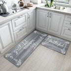 HEBE Anti Fatigue Kitchen Mat Set of 2 Non Slip Cushioned Kitchen Mats for Floor Waterproof Farmhouse Kitchen Rugs and Mats Set Comfort Standing Desk Mat Carpet for Sink,Office,Laundry