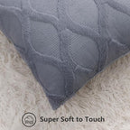 decorUhome Spring Euro Sham Throw Pillow Covers 22x22 Inch Set of 2, Soft Plush Faux Fur Wool Blue Grey Accent Couch Pillow Covers for Modern Farmhouse Bed Sofa Living Room