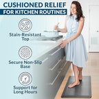 ComfiLife Anti Fatigue Floor Mat – 3/4 Inch Thick Kitchen Mats for Floor, Standing Desk Mat, Kitchen Rug – Comfort at Home, Office – Durable – Stain Resistant – Non-Slip Bottom (24" x 70", Gray)
