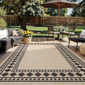GarveeHome Easy Jute Rug 9x12 Washable Rugs for Living Room Farmhouse Solid Border Outdoor Rug for Patio Non-Slip No Shed Jute Rugs Solid Hand-Woven Carpet for Dining Room Office Backyard, Natural