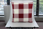 VAKADO Red White Outdoor Farmhouse Buffalo Plaids Decorative Throw Pillow Covers Retro Checked Square Cushion Cases Classic Coffee Check Home Decor for Couch Sofa Patio 22x22 Inch Pack of 2