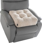HIGOGOGO Tufted Corduroy Recliner Seat Cushion for Elderly, 20x20x6 Inch Extra Large Square Seat Cushion for Recliner Chair, Floor Pillow, Office Chair, Car, No Pressure on Thighs, Beige
