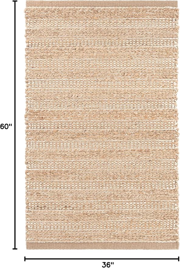 Dash & Albert Simba Ivory Handwoven Jute Rug, 3 X 5 Feet, Ivory Solid Pattern