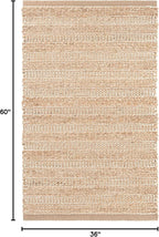 Dash & Albert Simba Ivory Handwoven Jute Rug, 3 X 5 Feet, Ivory Solid Pattern