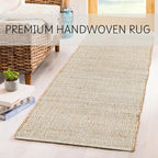 Savi Home Jute Cotton Hand Woven Area Runner Rug 2'x4.3', Natural Fibers, Rustic Farmhouse Style Rug, Vintage Bohemian Decor Rug for Bedroom, Dinning Room, Hallway, Office