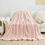 Aganear Blanket Queen Size - Fuzzy Cozy Sof Blanket for Couch, Sofa, Bed, Office, Decorative Present for All Seasons, Portable Throw Blankets for Couch, Sofa, Bed(90"x90", Pink)