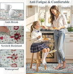 Collive Boho Kitchen Rugs and Mats 2PCS Cushioned Anti-Fatigue Floor Mat, Waterproof Kitchen Rug Set of 2 Non-Skid Comfort Standing Mat for Kitchen,Home,Office,Sink,Laundry,17.3"x29"+17.3"x59"