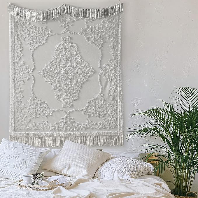 Madison Park 100% Cotton Tufted Chenille Design With Fringe Tassel Luxury Elegant Chic Lightweight, Breathable Cover, Luxe Cottage Room Décor Summer Blanket, 50" x 60", Grey