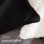 Foindtower Set of 2 Decorative Linen Fringe Throw Pillow Covers Cozy Boho Farmhouse Cushion Cover with Tassels Soft Accent Pillowcase for Couch Sofa Bed Living Room Home Decor, 26×26 Inch, Black