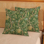Floral Bird Pillow Covers 18x18 Set of 2 Chinoiserie Green Throw Pillow Covers Vintage Flowers Bird Decorative Pillow Cases Outdoor Chinoiserie Decor Farmhouse Cushion Case for Couch Sofa