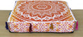 ICC Large Square Cotton Mandala Cushion Cover Hippie Ottoman Pouf Cover Daybed Floor Pillow Cover with Heavy Duty Zipper Seating Ottoman Poufs Dog-Pets Bed (Yellow/ Orange Ombre, 18" Square)