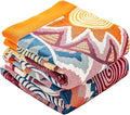 Boho Cotton Muslin Twin Size Bed Throws,100% Cotton Rustic 4 Layer Reversible Colorful Woven Blankets, Washable Breathable Mexican Decor Bed Blankets 60"×80" for Couch Sofa All Seasons