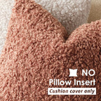 Foindtower 2 Pieces 18x18 Inch Dusty Pink, Faux Fur Throw Pillow Cover Accent Sherpa Furry Pillow Covers Fuzzy Soft Pillowcases Cozy Sheepskin Decorative Fleece Cushion Case for Bed Couch Living Room