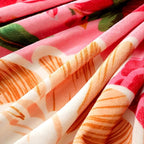 Pink Boho Floral Flannel Fleece King Size Blanket – Soft, Warm & Lightweight Fuzzy Blanket for Couch, Bed, or Sofa Decor, Cute Botanical Design Throw for Women & Girls, 108''x90''