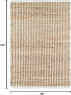 S & L Homes Jute Pulse Handwoven Natural Area Rug for Living Room Bedroom Kitchen Hallway Entryway- Rustic Vintage Farmhouse Decor - (8' x 10' Natural Ivory)