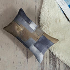 Britimes Throw Pillow Covers Modern Home Art Decor, 12 x 20 Inches Set of 2 Pillow Cases Decorative, Abstract Oil Painting Pillowcases for Bedroom, Living Room, Brown Blue