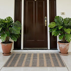 LIVEBOX Easy Jute Indoor Outdoor Rug 3x5 Front Porch, Black Striped Washable Outdoor Rugs for Entryway Living Room, Non Slip Rug Geometric Carpet Door Mat for Entry Front Door, Patio, Kitchen, Bedroom