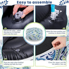 Outdoor Inflatable Ottoman Waterproof Pouf Ottoman with Handle D21 x H9, Water Repellent Portable Footstool for Patio Garden Camping or Home(Paisley)