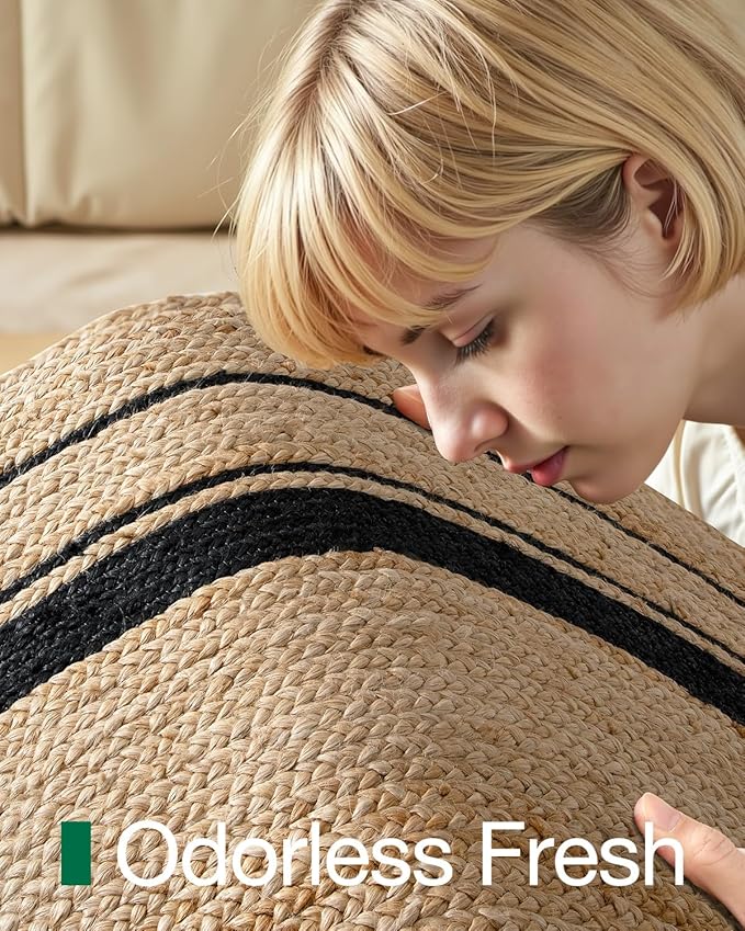LUMI 6x9 Jute Area Rug for Living Room, Natural Handwoven Rugs Non Slip, Farmhouse Braided Carpets No Shedding for High Traffic, Dining Room, Indoor, Outdoor, Patio