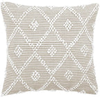 Lush Decor Adelyn Decorative Throw Pillow Cover, 20" W x 20" L, Neutral - Square Pillow - Neutral Diamond Pillow - Textured Pillows - Hygge Decor - Farmhouse Throw Pillows For Bed, Couch, Or Chair
