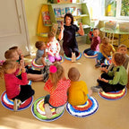 HiiARug Kids Classroom Rug Crazy Carpet Circle Seats 6pcs 16" Round Carpet Spots Soft Classroom Flexible Seat for Elementary Preschool Daycares Floor Cushions for Sitting