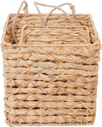 2-Tier Wall Hanging Wicker Water Hyacinth storage baskets Set,Woven Rustic Natural Farmhouse Door Baskets Organizer for decor,Kitchen Pantry, Home Office, Entryway, Bathroom