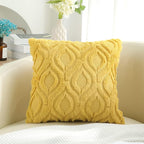 decorUhome Cozy Textured Euro Sham Throw Pillow Covers 22x22 Inch Set of 2, Soft Plush Faux Wool Mustard Yellow Accent Couch Pillow Covers for Modern Farmhouse Sofa Bed Living Room