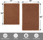 MIULEE Set of 2 Waffle Bathroom Rugs, Fall Boho Bath Rugs Non Slip Washable, Super Absorbent Bath Mats, Ultra Soft Rubber Backed Shower Mats for Bathroom Floor, Tub, Terracotta, 17"x24"+18"x30"