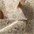 Machine Washable Hallway Runner Rug: 2'6"x8' Kitchen Rugs Stain Resistant Non Slip Low Pile Soft Carpet Runners for Hallways Indoor Entryway Kitchen Beside Bedroom Bathroom Farmhouse