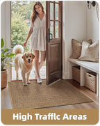 Color&Geometry Handwoven Jute Entry Rug - Natural Textured Front Door Mat 36"x60", Non-Slip Durable & Eco-Friendly Doormat for High-Traffic Entrance, Rustic Farmhouse Welcome Mat, Sisal Brown