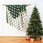 Floral Chenille Throw Blanket 50 x 60'' Farmhouse Vintage Boho Flower Blanket Soft Throw for Couch Bed Sofa Chair Living Room Outdoor Woven Decorative Home Gift(Brown)(Christmas Tree,Green)