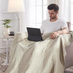 VHC Brands 100% Cotton Waffle Weave Natural Throw 50x60, Decorative Cotton Throw Blanket, Boho Farmhouse Bedroom, Living Room Decor for Bed, Couch, or Sofa