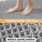 MIULEE Set of 2 Waffle Bathroom Rugs, Boho Bath Rugs Non Slip Washable, Super Absorbent Bath Mats, Ultra Soft Rubber Backed Shower Mats for Bathroom Floor, Tub and Shower, Light Grey, 18x30 Inch