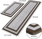 Mattitude Kitchen Mats Set of 2 Cushioned Rugs Anti-Fatigue Mats for Kitchen Floor,Waterproof Non-Slip Mats and Rugs Set for Office,Floor,Laundry 17.3"×29"+17.3"×59",Chocolate