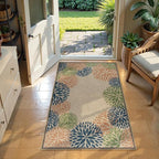 LIVEBOX Easy Jute 28''x43'' Front Porch Rug, Outdoor Non Slip Washable Kitchen Rug Modern Floral Bohemian Area Rugs Floor Hello Welcome Door Mat Carpet for Entryway Doorway(Olive 28''x43'')