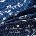Exclusivo Mezcla 50"x 60" Quilted Throw Blanket- Microfiber Quilt Throw with Floral Pattern, Reversible Navy Versatile Lap Quilt for All Seasons, Lightweight Throws for Bed/Couch/Sofa