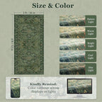 Dark Green 3x6 Runner Rug Non Slip, Washable Thin Kitchen Runner, Vintage Distressed Medallion Carpet Runners for Hallway 6ft Indoor Entryway/Bedroom/Foyer/Laundry Room/Bathroom