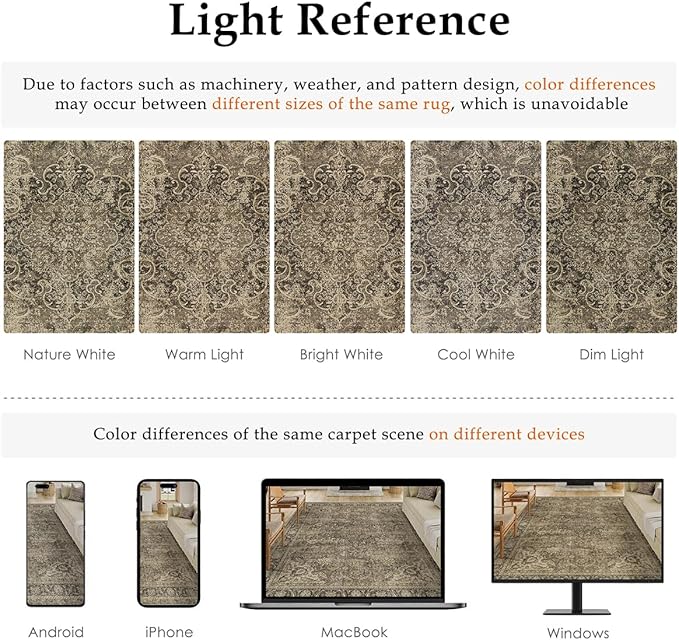 2x3 Washable Brown Area Rug Vintage Entryway Kitchen Carpet Non-Slip Soft Low Pile Distressed Indoor Small Throw Rug for Bedroom Bathroom Entrance