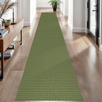 EARTHALL Woven Runner Rug 2x12 Ft Washable Runners for Hallways Extra Long Cotton Non Slip Rubber Backed Kitchen Runner Braided Indoor Floor Carpet for Entryway, Hall, Kitchen, Green