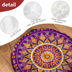 Mandala Meditation Cushion, Boho Meditation Mat, Meditation Pillows for Sitting on Floor, Cushions for Sitting in Home and Outdoor, Round Floor Pillows Cushion Seating for Yoga Accessories 22'' X 22''