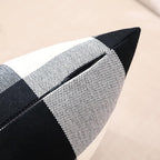 CARRIE HOME Black and White Lumbar Plaid Pillow Covers 12x20 Set of 2 Black Buffalo Check Pillow Covers 12 x 20 Outdoor Farmhouse Lumbar Throw Pillows for Couch, Sofa and Patio