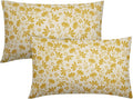 Yellow Floral Pillow Covers 12x20 Set of 2 Vintage Rustic Old Style Cute Small Flower Yellow Cream Print Decorative Outdoor Pillowcases Farmhouse Throw Cushion Case Decor for Couch Sofa Bed