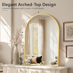 Arched Wall Mirror for Bathroom,Mirrors for Wall,30"x50",Vanity Mirror for Bedroom Dresser, Entryway, Living Room, Metal Frame,Hanging or Leaning Against(Gold)