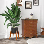 Acacia Wood Plant Stand for 9 Inch Pots, Mid Century Modern Indoor Plant Stand, Solid Hardwood, Non-Adjustable Flower Pot Holder for Home and Patio Décor